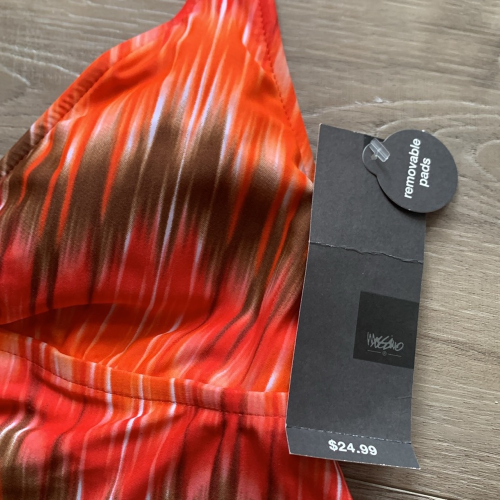 NWT Target Mossimo Orange and Brown Bikini Bottoms S Top & M Bottom - Picture 14 of 14